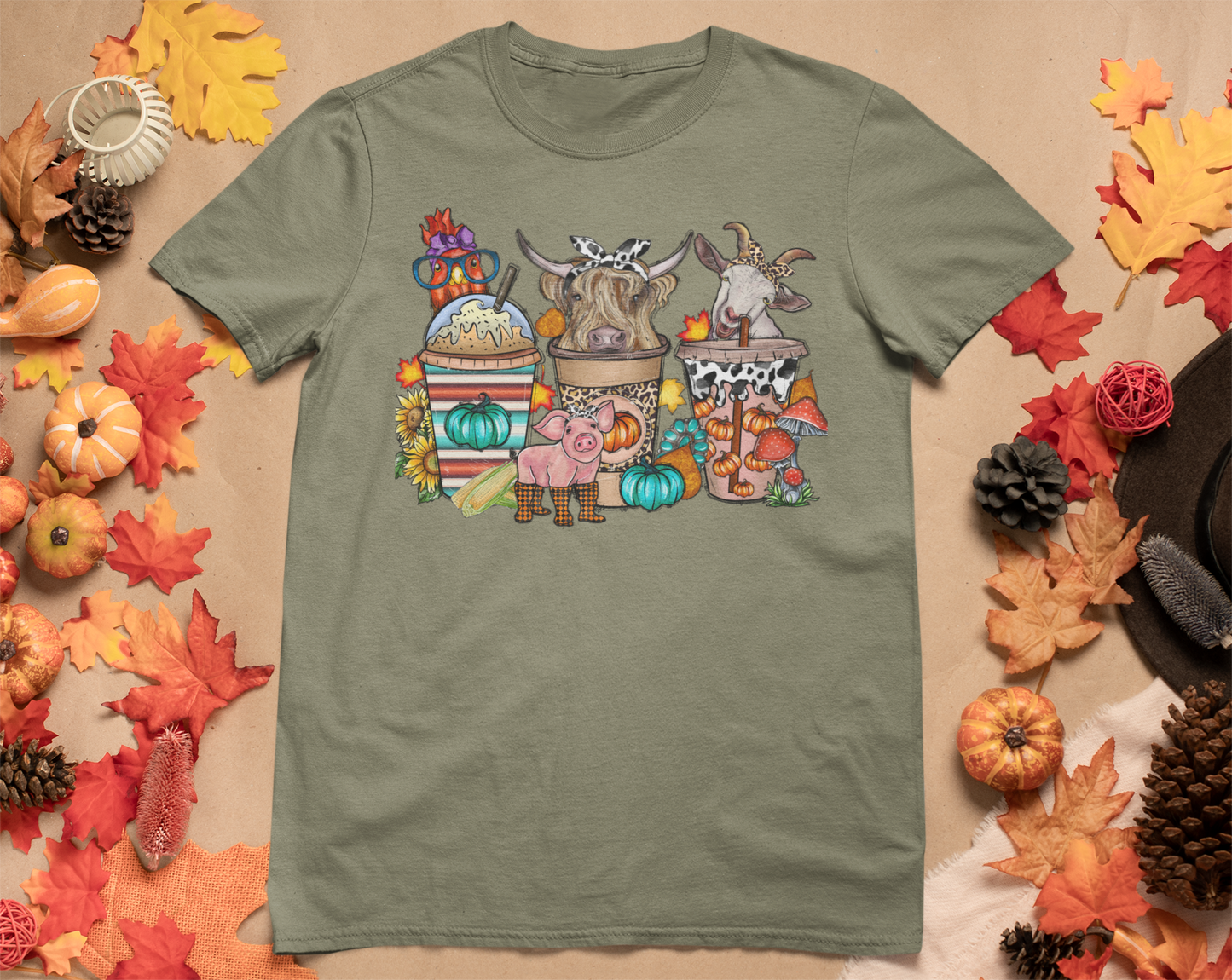 Pumpkin Spice, Farm Animal Fall T-shirt
